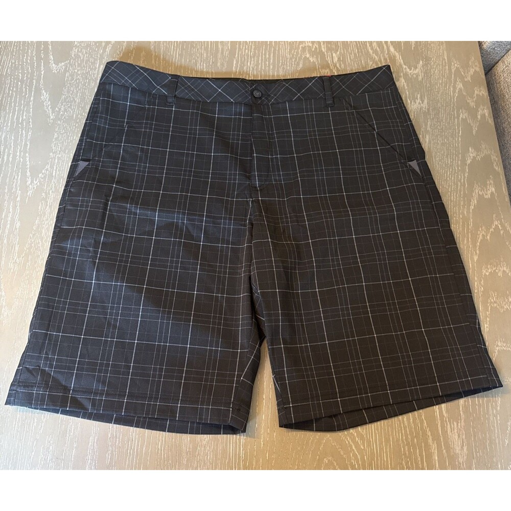 Fila Sport Golf Mens Plaid Performance Shorts Black plaid Size 40 NWT